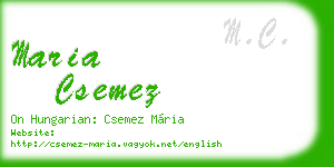 maria csemez business card